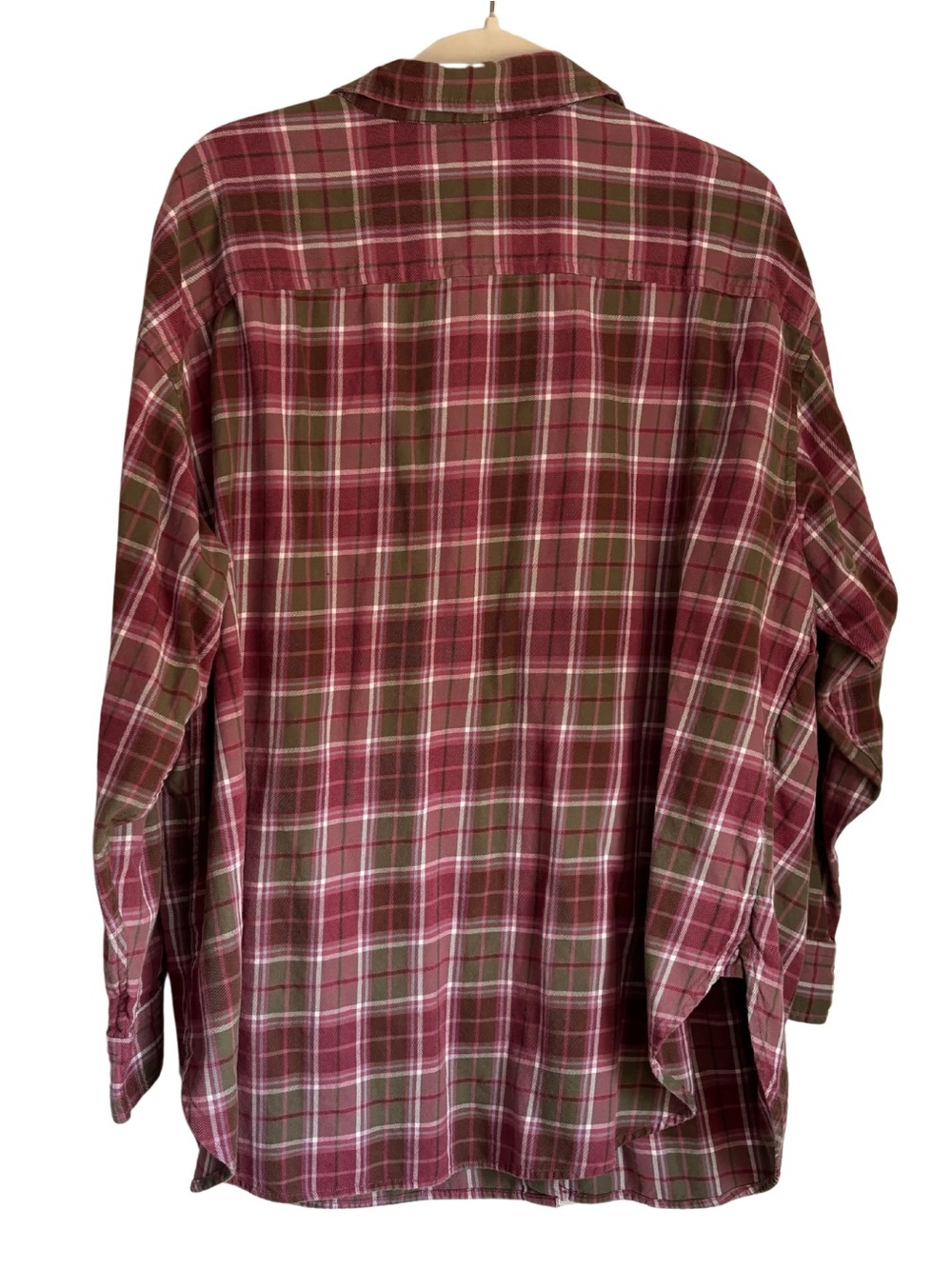 Lauren Ralph Lauren Plaid Button Up Shirt Womens Plus 2X Cotton Burgundy Olive - Picture 3 of 5